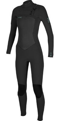 2024 O'Neill Womens Epic 5/4mm Chest Zip Wetsuit 5371 - Black